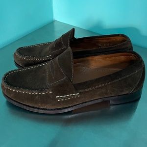 Allen Edmonds Brown Suede Leather Penny Loafers 9.5